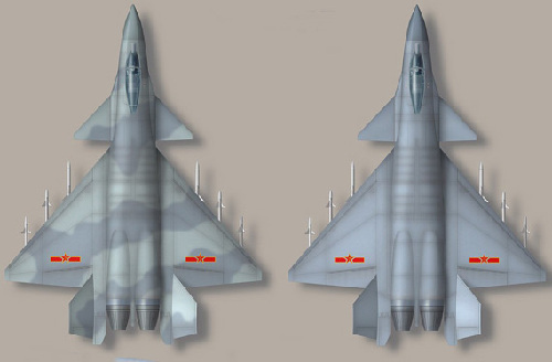 中國四代戰(zhàn)機假想圖。