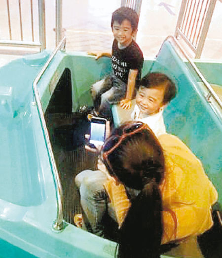 張柏芝帶兩兒子游迪士尼，與兩個兒子玩得很開心