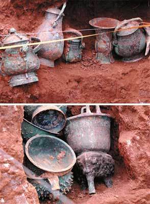 西周墓考古現3000年前酒肉 狗肉湯現綠色骨頭