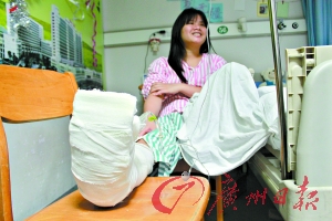 昨日，仍在醫(yī)院接受治療的李舒舒。