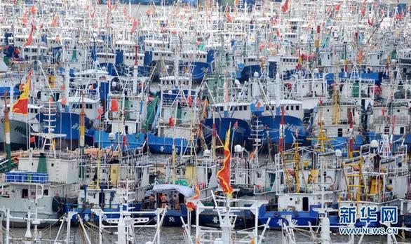 強臺風(fēng)布拉萬來襲 沿海地區(qū)漁船紛紛進港躲避