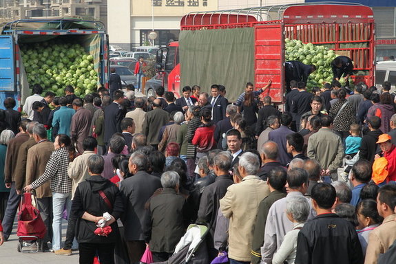 西安發(fā)放六萬斤免費菜 三小時吸引6000市民