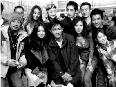 宣傳《韓城攻略》，大家都怕冷，唯她“獨領(lǐng)風騷”。