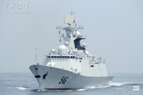 資料圖：海軍鹽城號新型導彈護衛(wèi)艦。