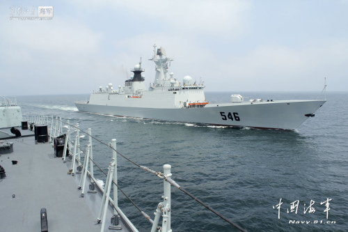 資料圖：北海艦隊(duì)鹽城號新型導(dǎo)彈護(hù)衛(wèi)艦。