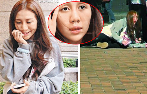 何超盈疑吸毒致幻，街頭跌坐鼻下現(xiàn)白粉