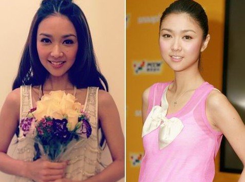 薛凱琪現(xiàn)在（左）和以前（右）的長相，真的差很大